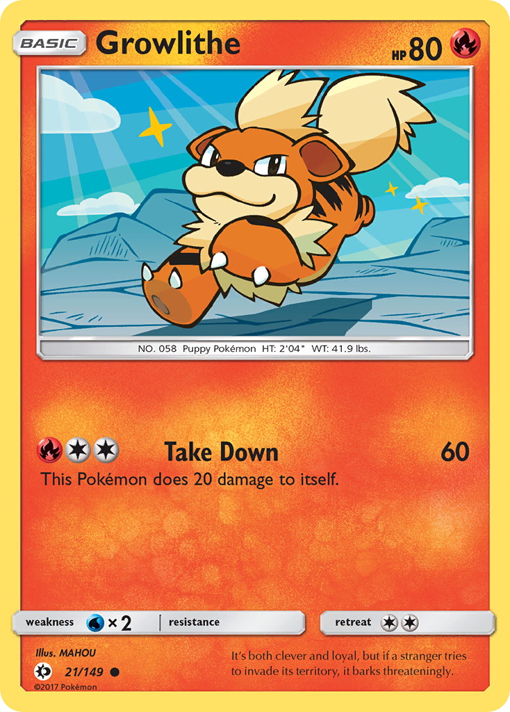 Growlithe (21/149) [Sun & Moon: Base Set] | Exor Games Bridgewater