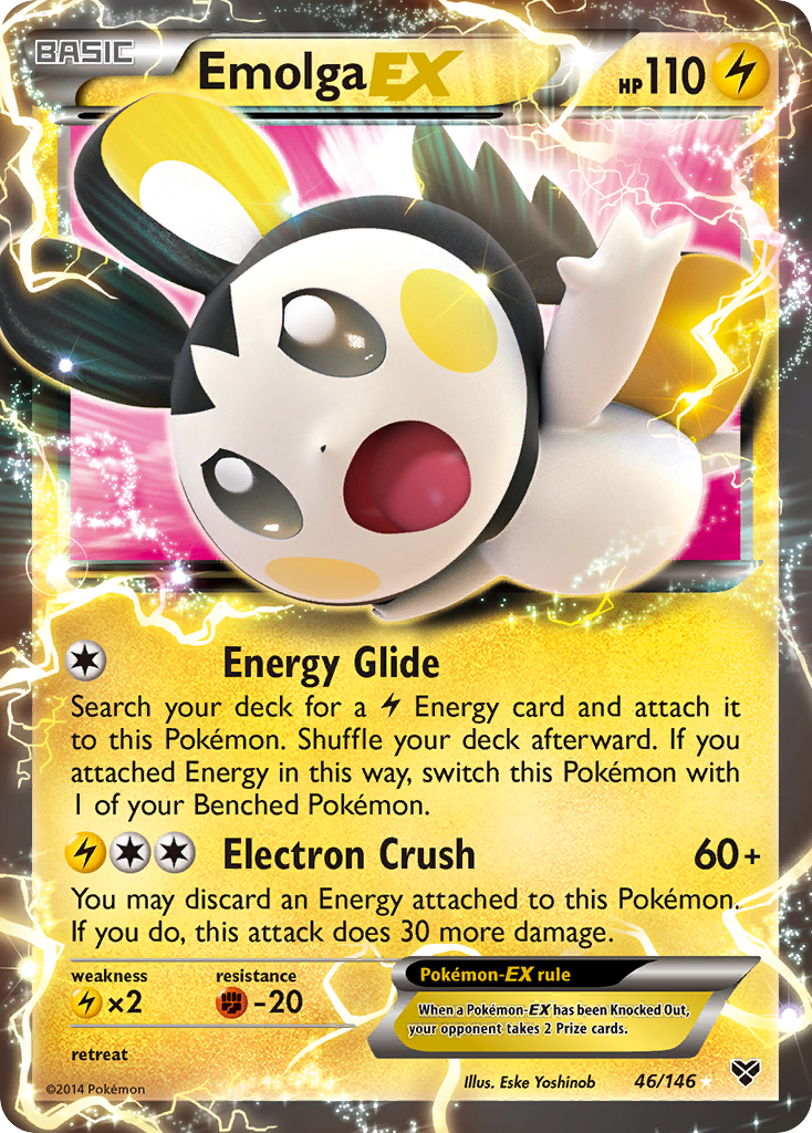 Emolga EX (46/146) [XY: Base Set] | Exor Games Bridgewater