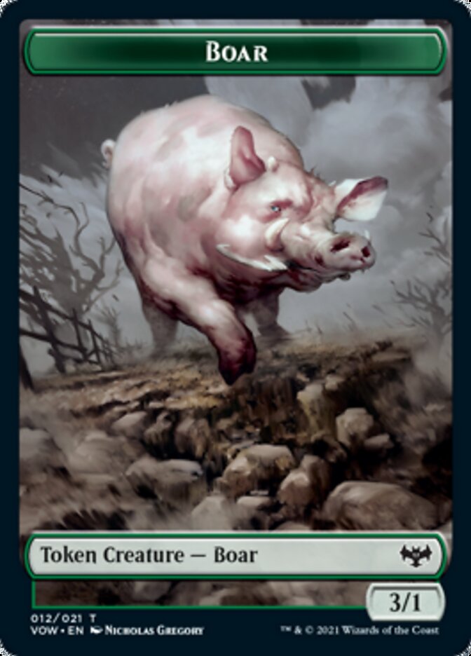 Boar Token [Innistrad: Crimson Vow Tokens] | Exor Games Bridgewater