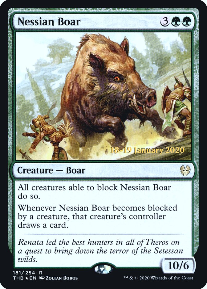 Nessian Boar [Theros Beyond Death Prerelease Promos] | Exor Games Bridgewater