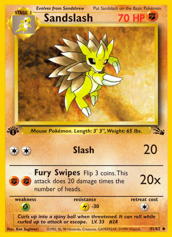 Sandslash (41/62) [Fossil 1st Edition] | Exor Games Bridgewater