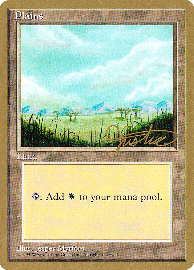 Plains (mj365) (Mark Justice) [Pro Tour Collector Set] | Exor Games Bridgewater