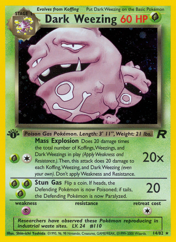 Dark Weezing (14/82) [Team Rocket 1st Edition] | Exor Games Bridgewater