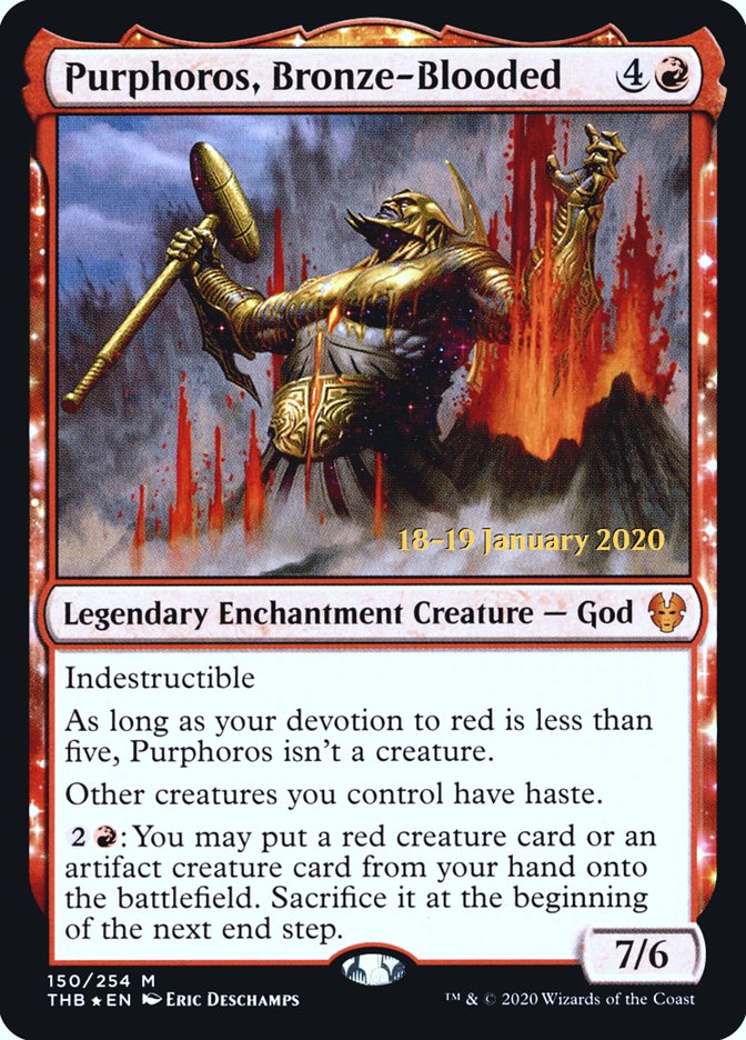 Purphoros, Bronze-Blooded [Theros Beyond Death Prerelease Promos] | Exor Games Bridgewater