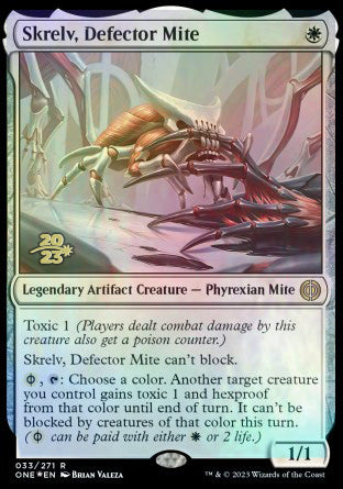 Skrelv, Defector Mite [Phyrexia: All Will Be One Prerelease Promos] | Exor Games Bridgewater