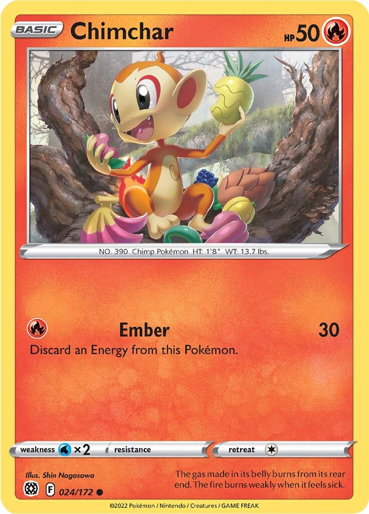 Chimchar (024/172) [Sword & Shield: Brilliant Stars] | Exor Games Bridgewater