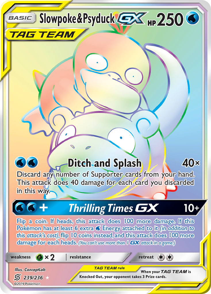 Slowpoke & Psyduck GX (239/236) [Sun & Moon: Unified Minds] | Exor Games Bridgewater