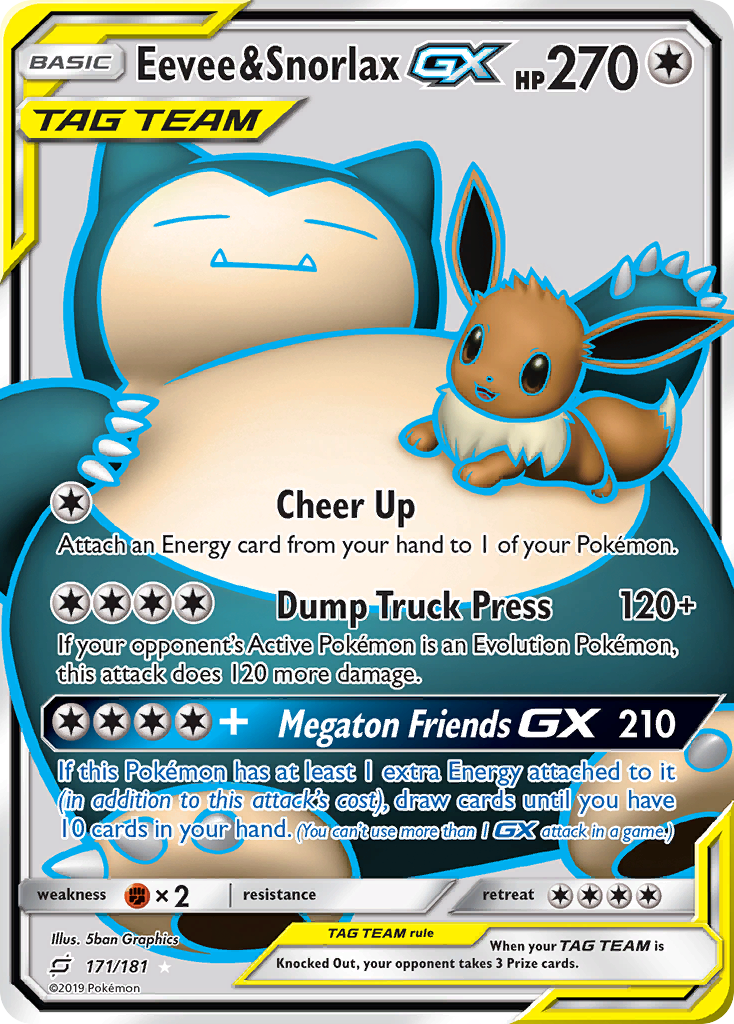 Eevee & Snorlax GX (171/181) [Sun & Moon: Team Up] | Exor Games Bridgewater