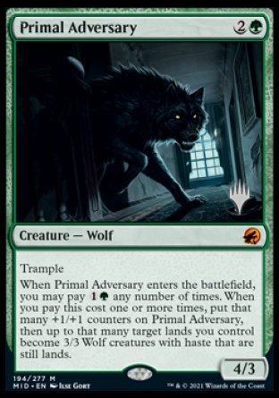 Primal Adversary (Promo Pack) [Innistrad: Midnight Hunt Promos] | Exor Games Bridgewater