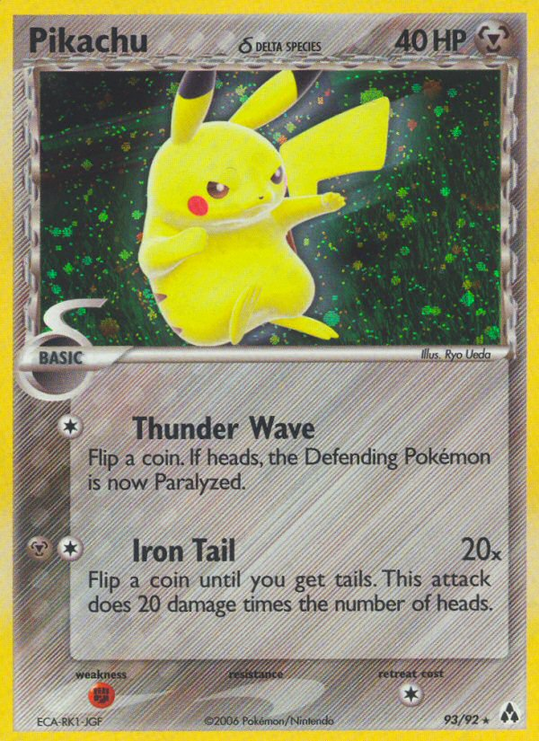 Pikachu (93/92) (Delta Species) [EX: Legend Maker] | Exor Games Bridgewater