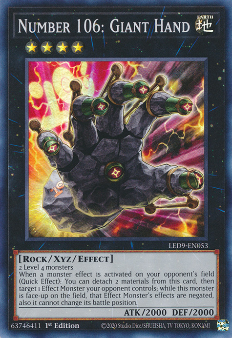 Number 106: Giant Hand [LED9-EN053] Super Rare | Exor Games Bridgewater