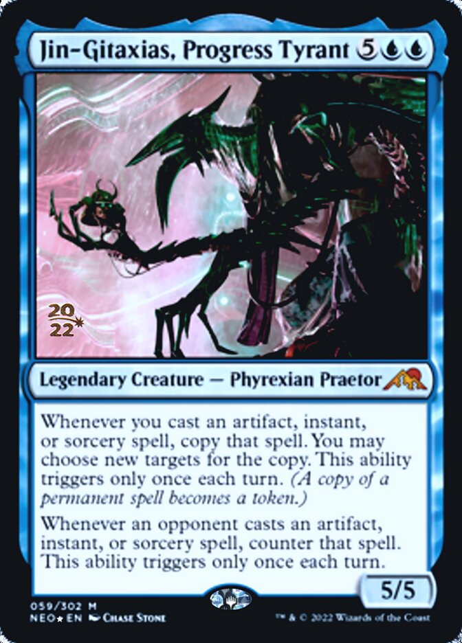 Jin-Gitaxias, Progress Tyrant [Kamigawa: Neon Dynasty Prerelease Promos] | Exor Games Bridgewater