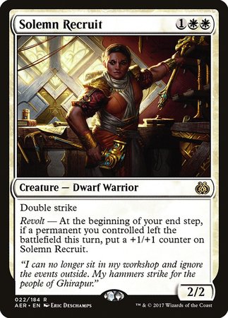 Solemn Recruit [Aether Revolt] | Exor Games Bridgewater