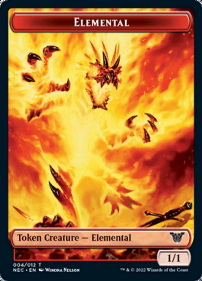 Elemental // Spirit (009) Double-sided Token [Kamigawa: Neon Dynasty Commander Tokens] | Exor Games Bridgewater
