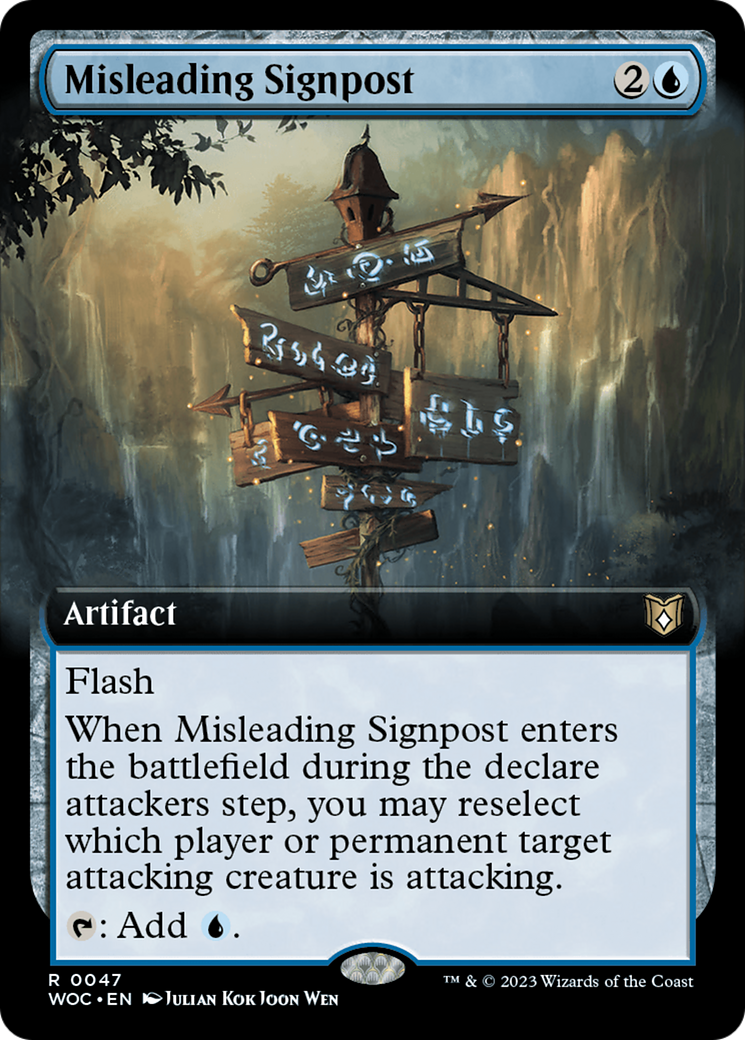 Misleading Signpost (Extended Art) [Wilds of Eldraine Commander] | Exor Games Bridgewater