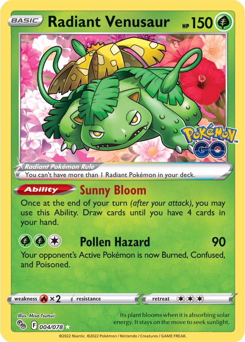 Radiant Venusaur (004/078) [Pokémon GO] | Exor Games Bridgewater