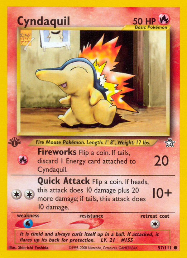 Cyndaquil (57/111) [Neo Genesis 1st Edition] | Exor Games Bridgewater