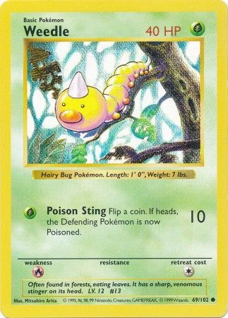 Weedle (69/102) [Base Set Shadowless Unlimited] | Exor Games Bridgewater