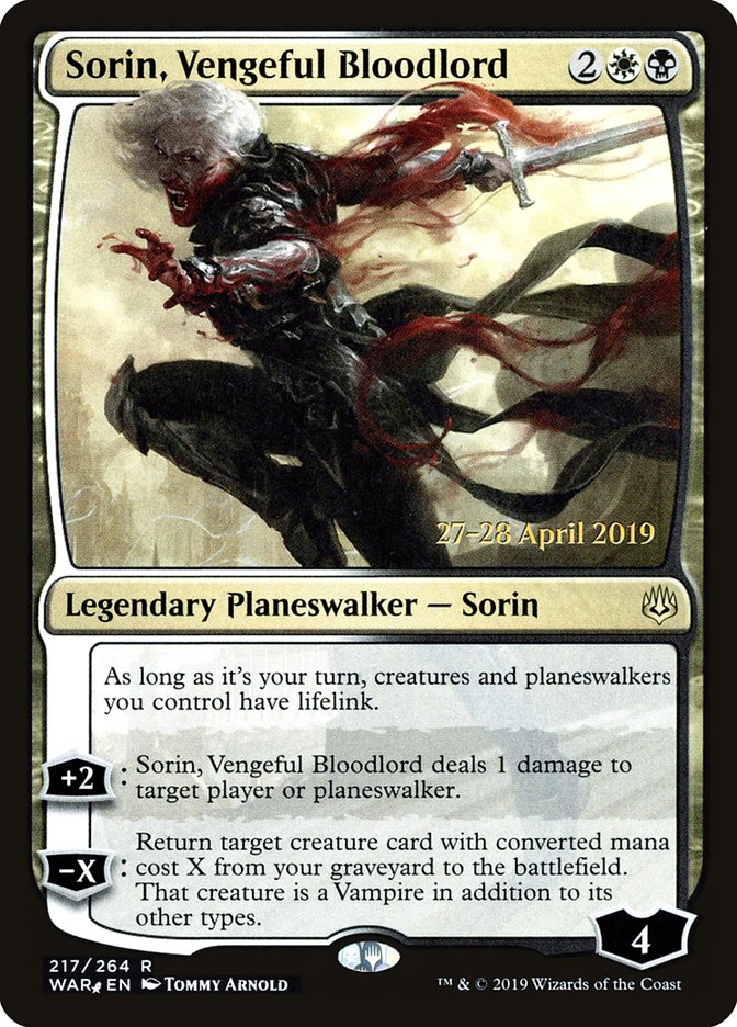 Sorin, Vengeful Bloodlord  [War of the Spark Prerelease Promos] | Exor Games Bridgewater