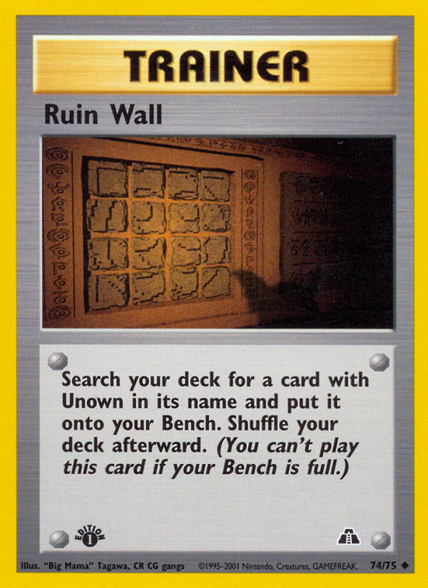 Ruin Wall (74/75) [Neo Discovery 1st Edition] | Exor Games Bridgewater