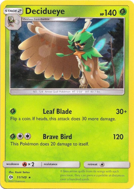 Decidueye (11/149) (Water Web Holo) [Sun & Moon: Base Set] | Exor Games Bridgewater