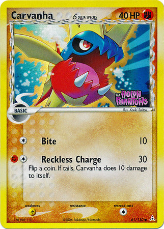 Carvanha (61/110) (Delta Species) (Stamped) [EX: Holon Phantoms] | Exor Games Bridgewater