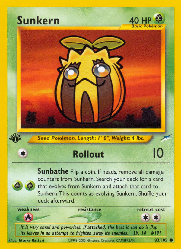 Sunkern (83/105) [Neo Destiny 1st Edition] | Exor Games Bridgewater