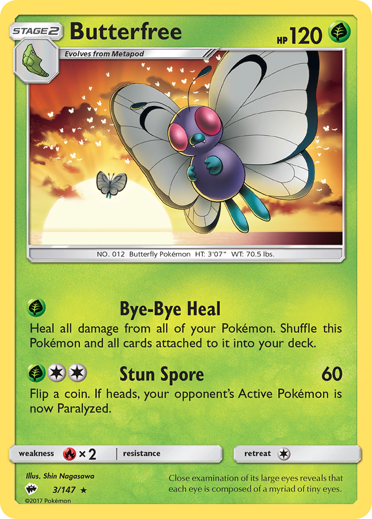 Butterfree (3/147) [Sun & Moon: Burning Shadows] | Exor Games Bridgewater