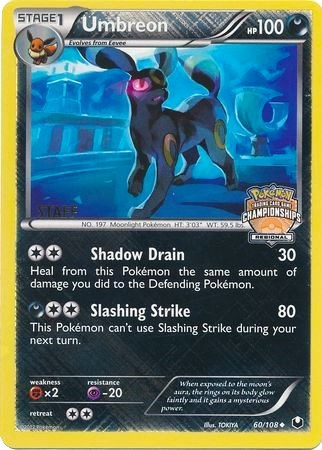 Umbreon (60/108) (Regional Championship Promo Staff) [Black & White: Dark Explorers] | Exor Games Bridgewater