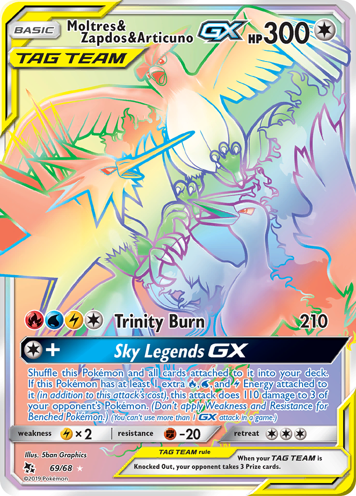 Moltres & Zapdos & Articuno GX (69/68) [Sun & Moon: Hidden Fates] | Exor Games Bridgewater