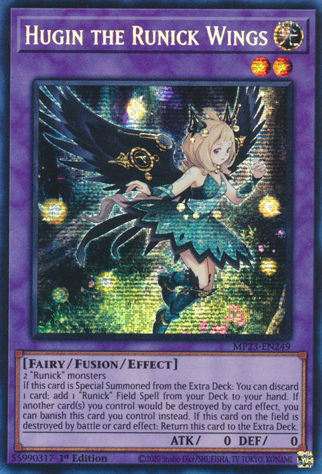 Hugin the Runick Wings [MP23-EN249] Prismatic Secret Rare | Exor Games Bridgewater