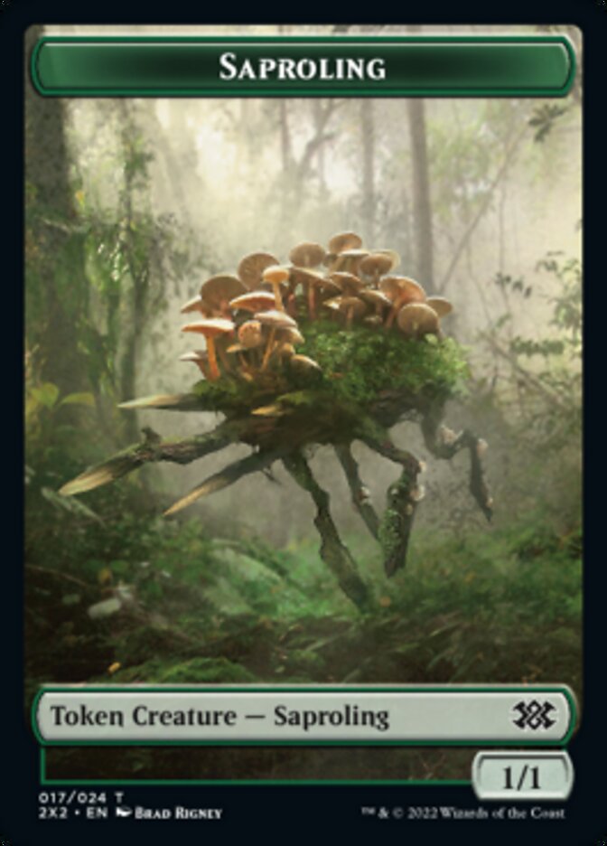 Saproling // Phyrexian Golem Double-sided Token [Double Masters 2022 Tokens] | Exor Games Bridgewater