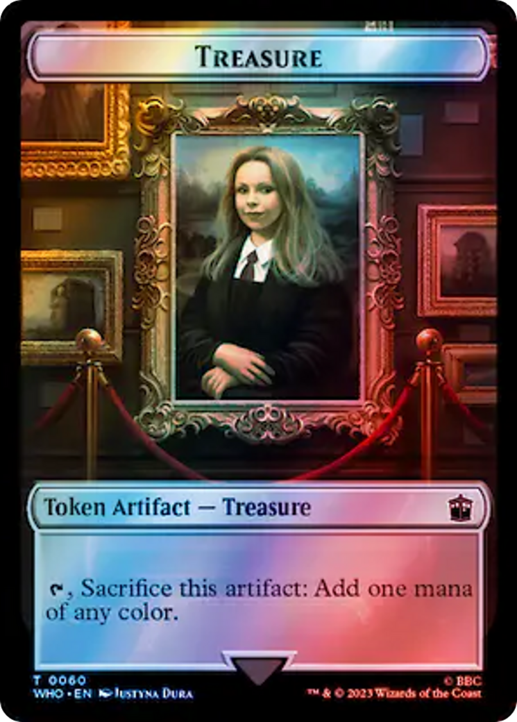 Warrior // Treasure (0060) Double-Sided Token (Surge Foil) [Doctor Who Tokens] | Exor Games Bridgewater