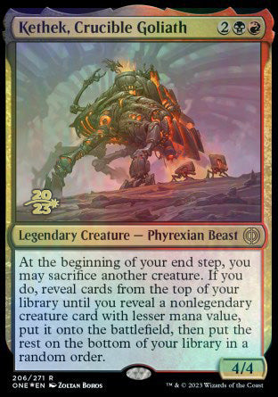 Kethek, Crucible Goliath [Phyrexia: All Will Be One Prerelease Promos] | Exor Games Bridgewater