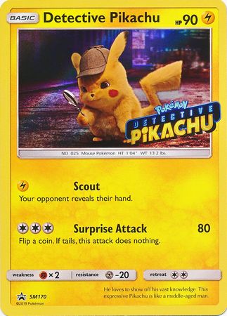 Detective Pikachu (SM170) (Detective Pikachu Stamped) [Sun & Moon: Black Star Promos] | Exor Games Bridgewater