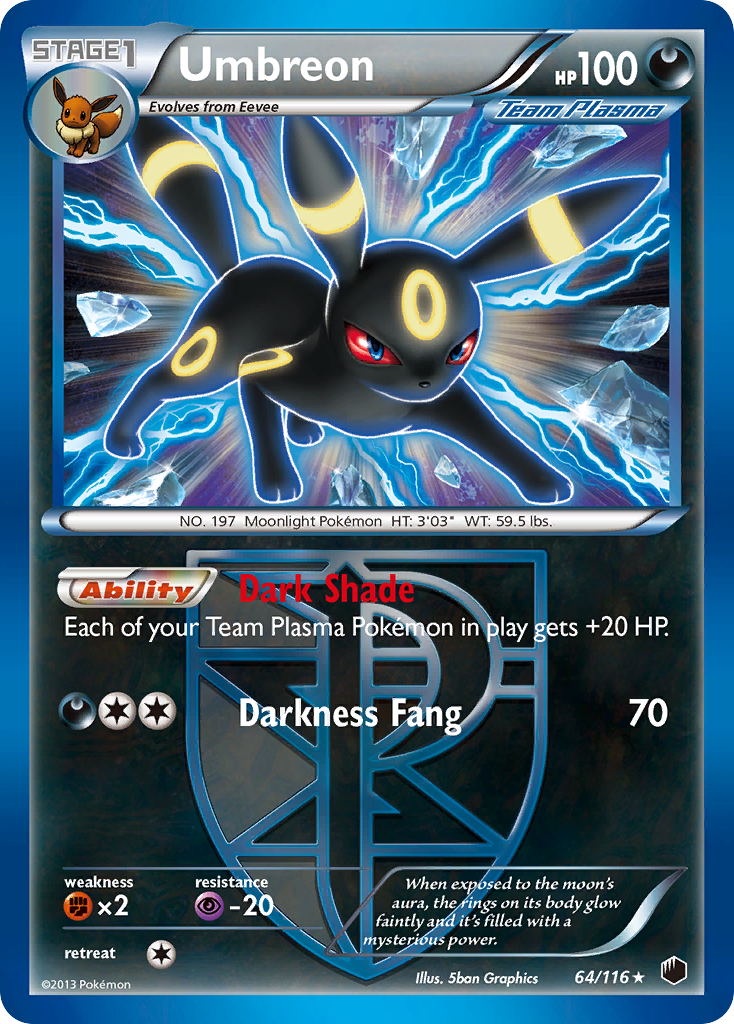 Umbreon (64/116) [Black & White: Plasma Freeze] | Exor Games Bridgewater