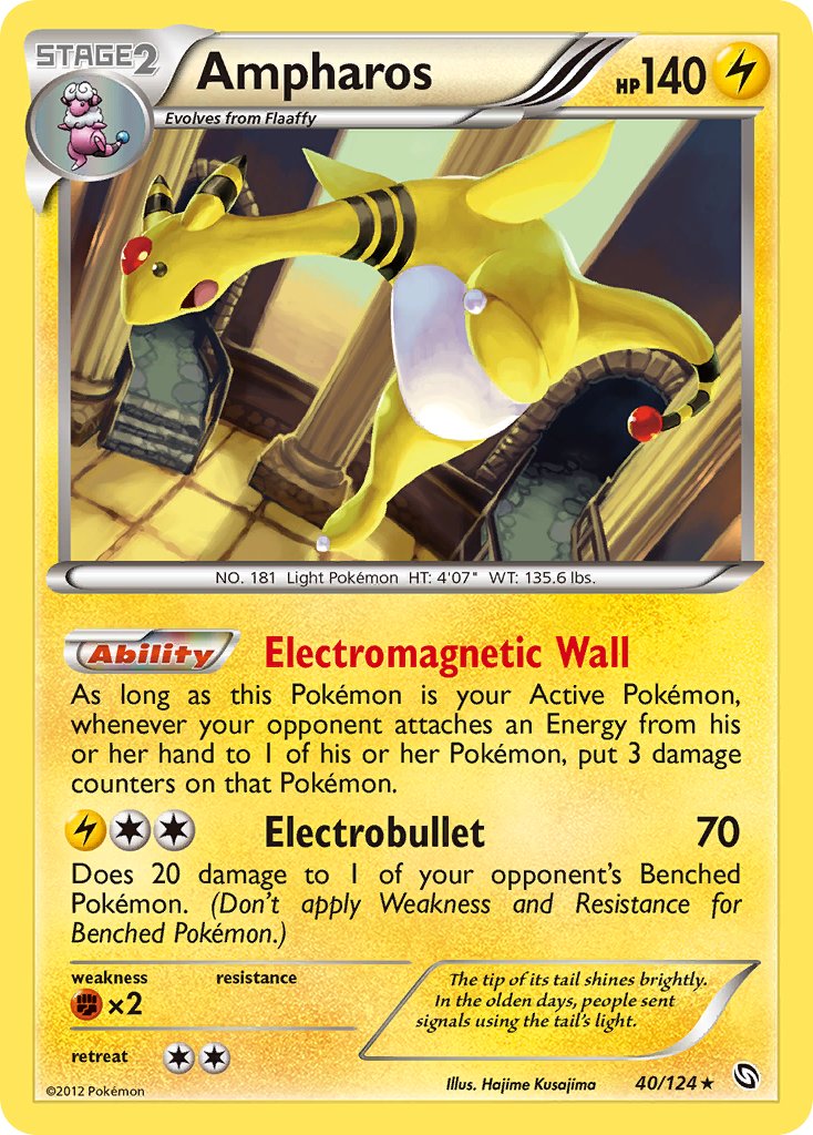 Ampharos (40/124) (Cosmos Holo) (Blister Exclusive) [Black & White: Dragons Exalted] | Exor Games Bridgewater