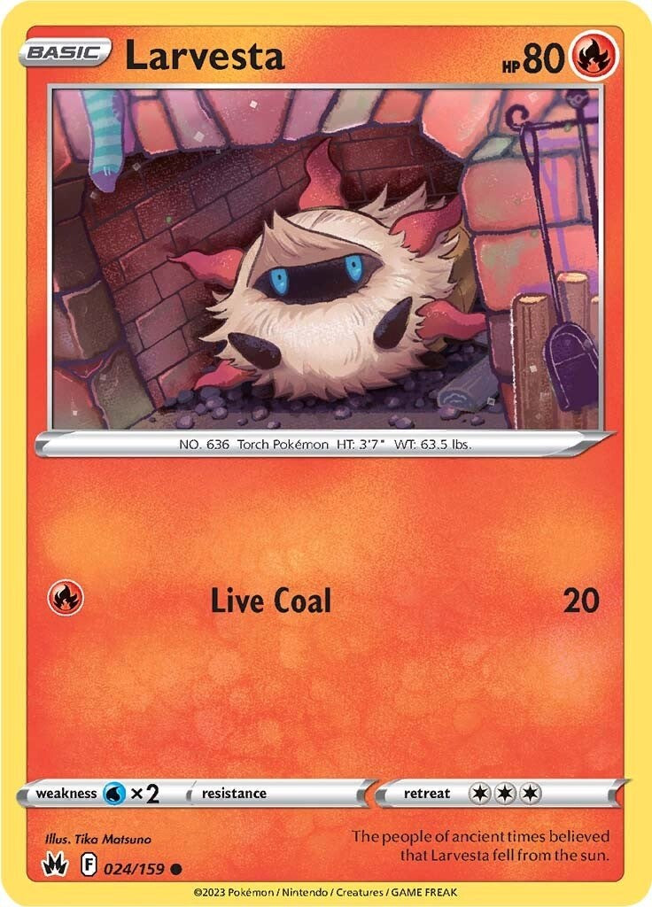 Larvesta (024/159) [Sword & Shield: Crown Zenith] | Exor Games Bridgewater