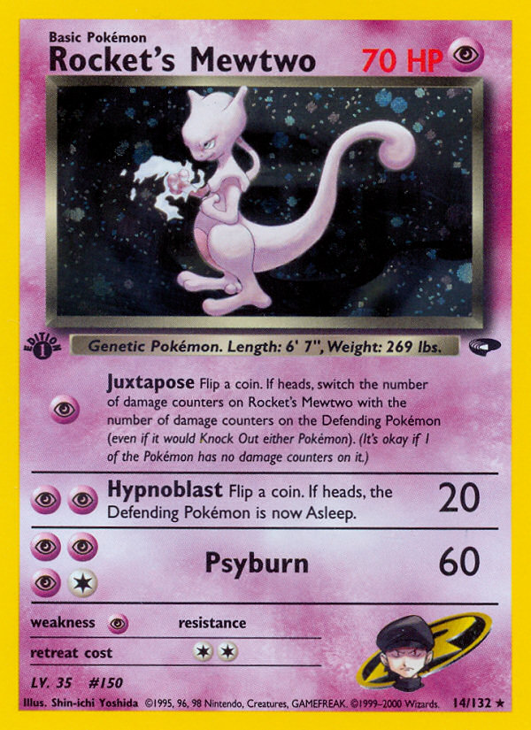 Rocket's Mewtwo (14/132) [Gym Challenge 1st Edition] | Exor Games Bridgewater