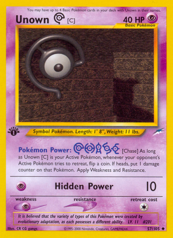 Unown [C] (57/105) [Neo Destiny 1st Edition] | Exor Games Bridgewater