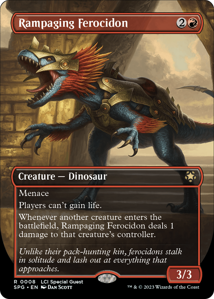 Rampaging Ferocidon (Borderless) [The Lost Caverns of Ixalan Special Guests] | Exor Games Bridgewater