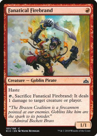 Fanatical Firebrand [Rivals of Ixalan] | Exor Games Bridgewater