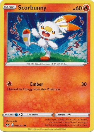 Scorbunny (030/202) (Cosmos Holo) [Sword & Shield: Base Set] | Exor Games Bridgewater