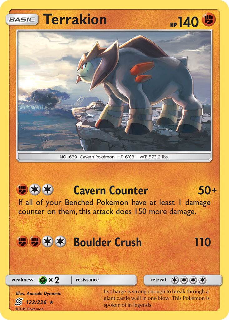 Terrakion (122/236) [Sun & Moon: Unified Minds] | Exor Games Bridgewater