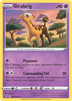 Girafarig (065/185) [Sword & Shield: Vivid Voltage] | Exor Games Bridgewater