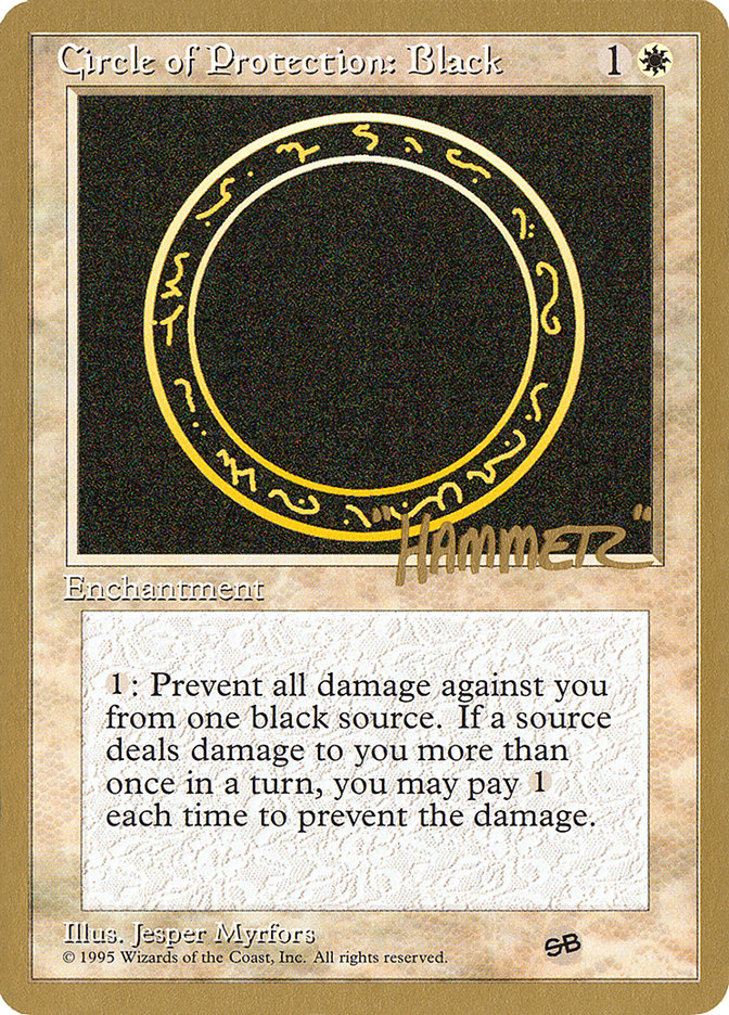Circle of Protection: Black (Shawn "Hammer" Regnier) (SB) [Pro Tour Collector Set] | Exor Games Bridgewater