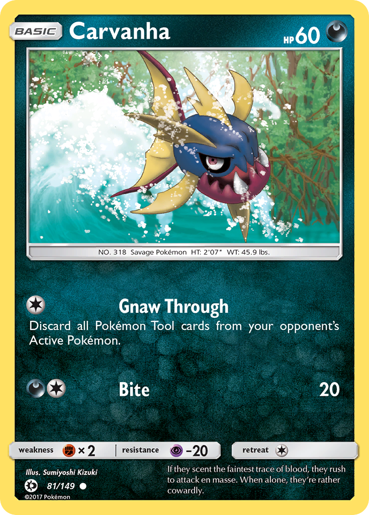 Carvanha (81/149) [Sun & Moon: Base Set] | Exor Games Bridgewater