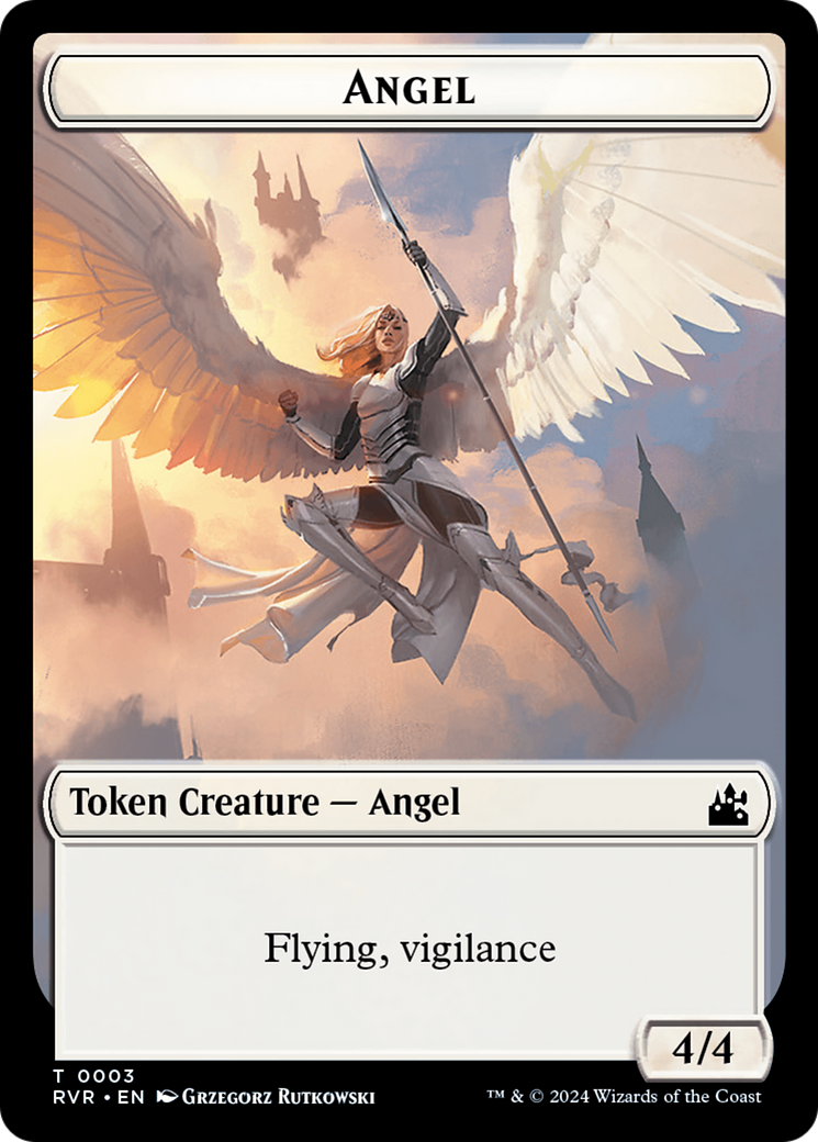 Goblin (0008) // Angel (0003) Double-Sided Token [Ravnica Remastered Tokens] | Exor Games Bridgewater