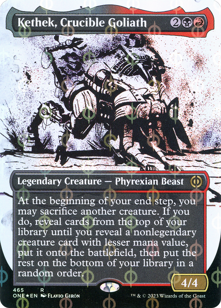 Kethek, Crucible Goliath (Borderless Ichor Step-and-Compleat Foil) [Phyrexia: All Will Be One] | Exor Games Bridgewater