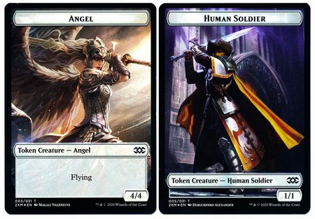 Angel // Human Soldier Double-sided Token [Double Masters Tokens] | Exor Games Bridgewater